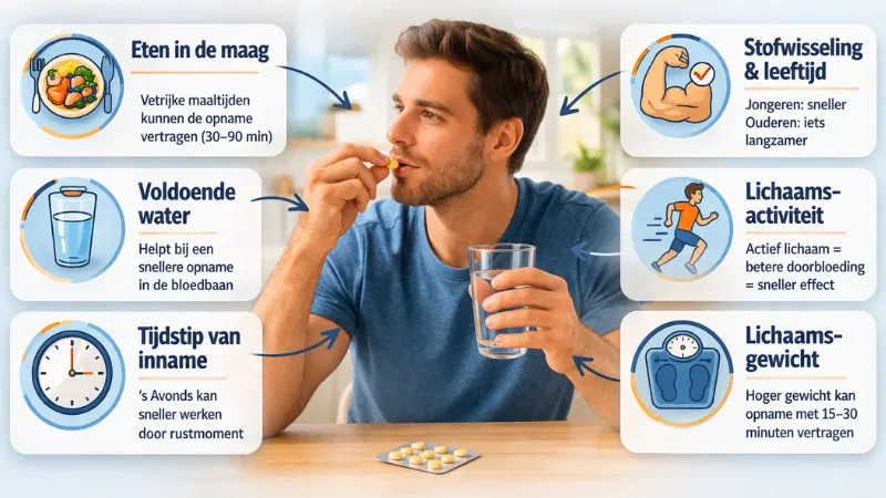 factoren die invloed hebben op werking vidalista zoals voeding water dosering metabolisme
