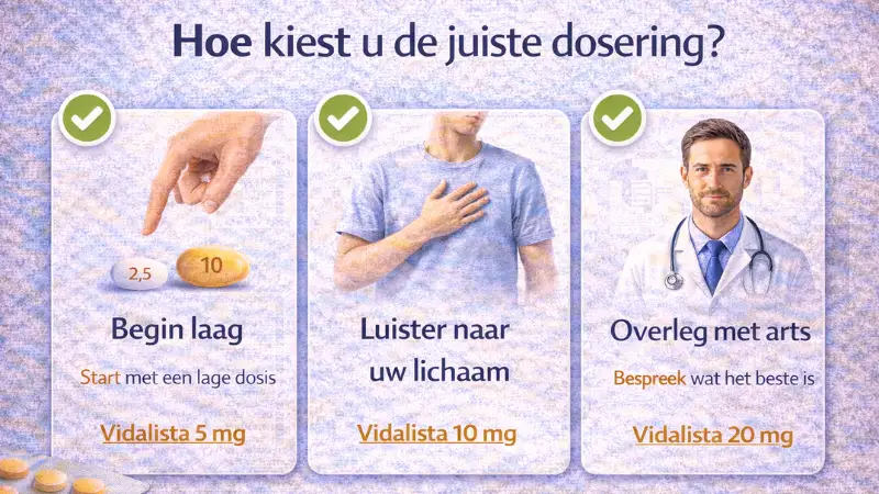 hoe juiste vidalista dosering kiezen begin laag luister lichaam overleg arts