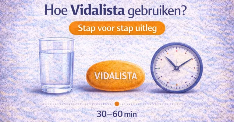 hoe vidalista gebruiken met water 30 tot 60 minuten vooraf stap voor stap