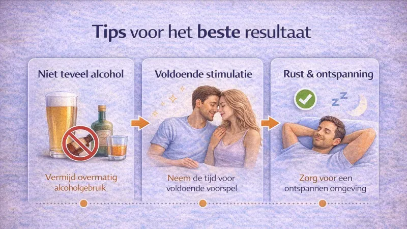 tips voor beste resultaat met vidalista minder alcohol voldoende stimulatie rust