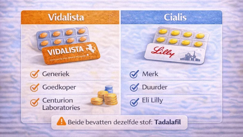 verschil vidalista cialis generiek merk prijs fabrikant tadalafil