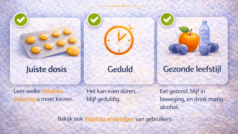 oplossingen vidalista werkt niet juiste dosering geduld gezonde leefstijl tips
